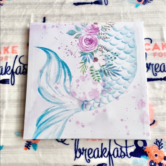 Other - 🧜🏻‍♀️ Floral Mermaid Scale Tail Wall Art Canvas